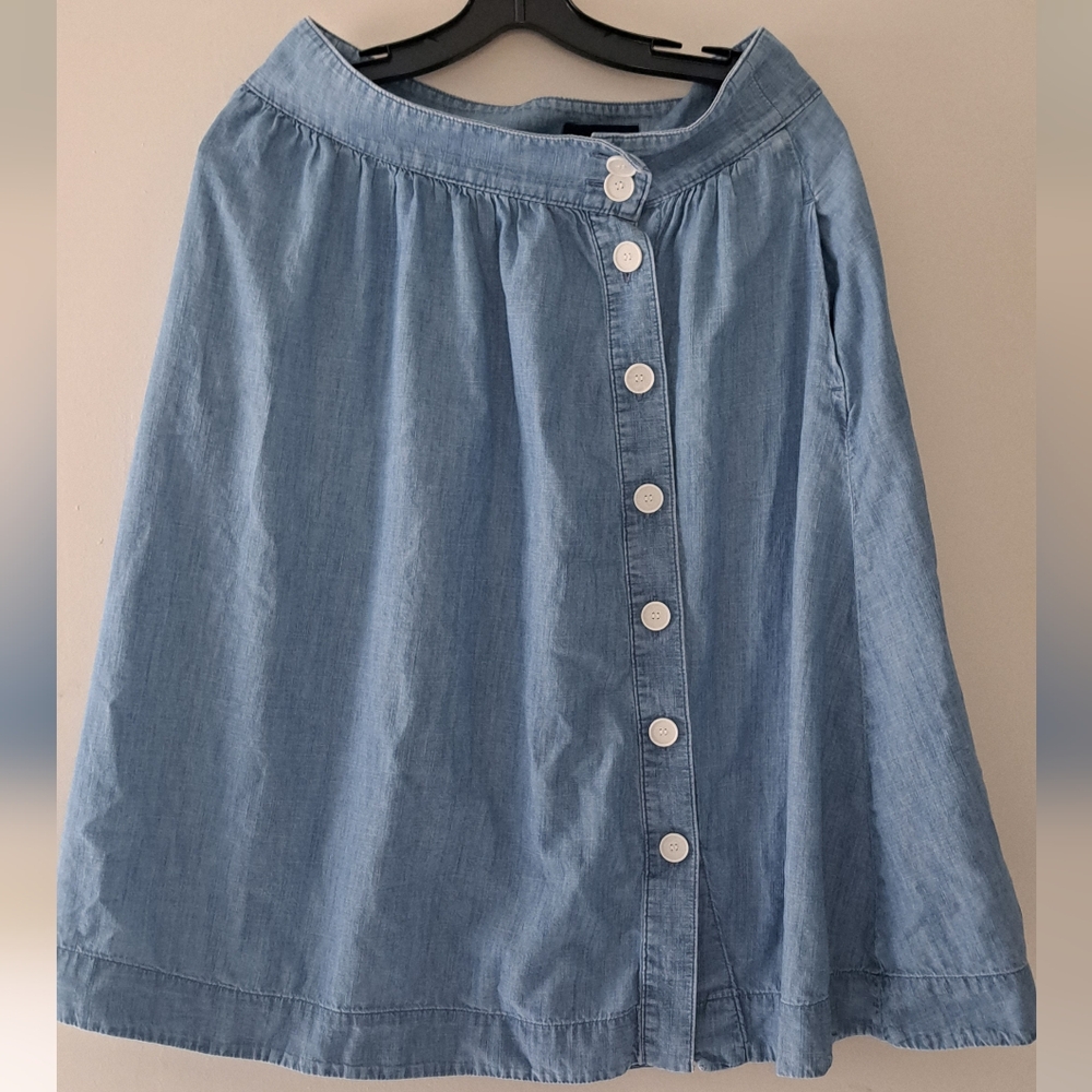 Talbots Light Blue A-Line Denim Skirt